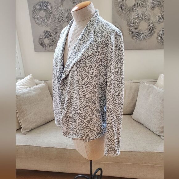 ✨ NIC + ZOE ✨ Leo Leopard Print Soft Blazer Jacket - [Large, Grey] - Picture 5 of 11